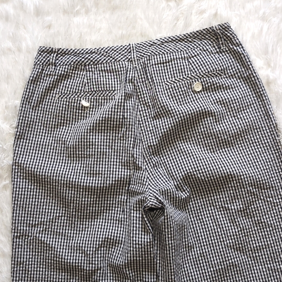 Y2K Ann Taylor Gingham Plaid Navy & White High Rise Ankle Pants - Picture 5 of 11